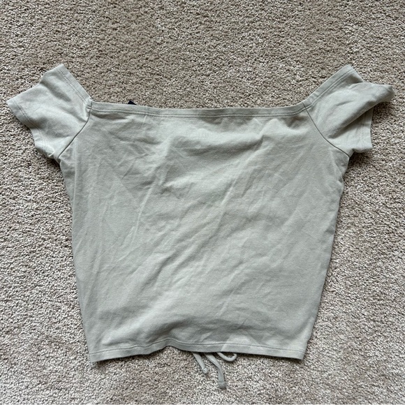 Hollister Tan Scrunched Tie Crop Top - Picture 6 of 7